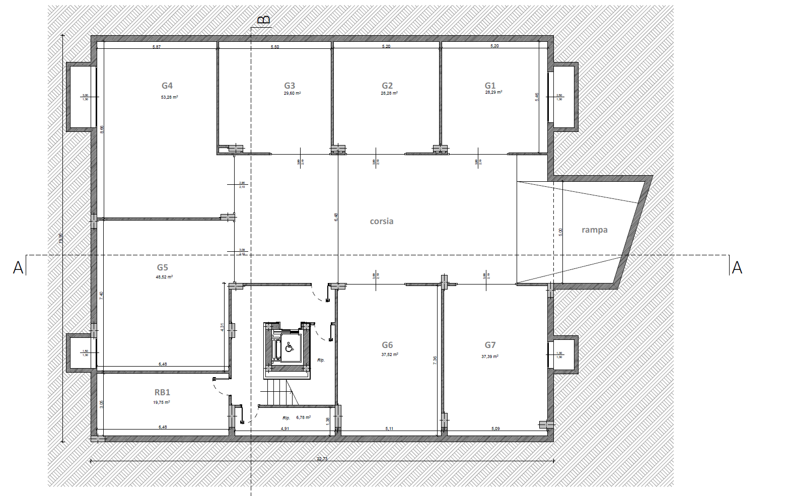 planimetria garage box auto